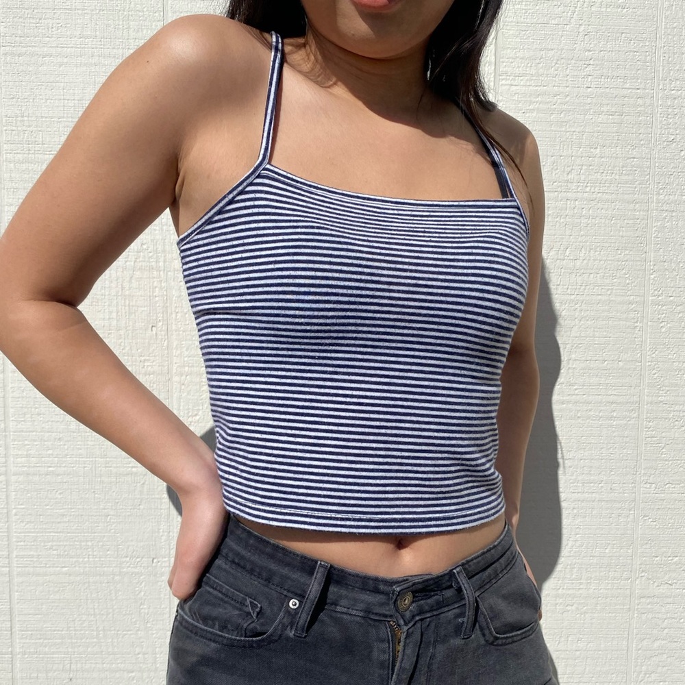 Brandy Melville Blue Striped Tank Top